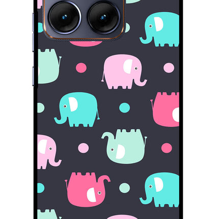 Elephants Moto Edge 70 Fusion Glass Case