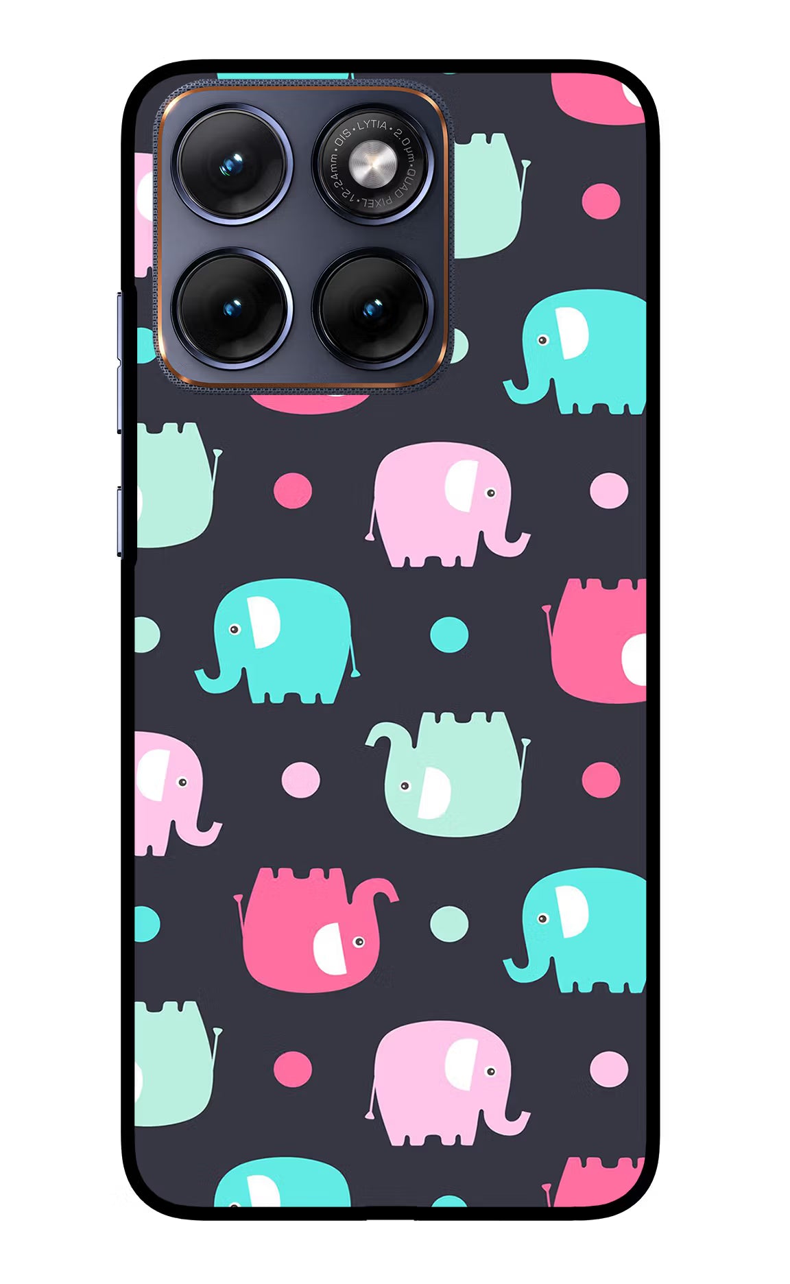 Elephants Moto Edge 70 Fusion Glass Case Back Cover by Casekaro
