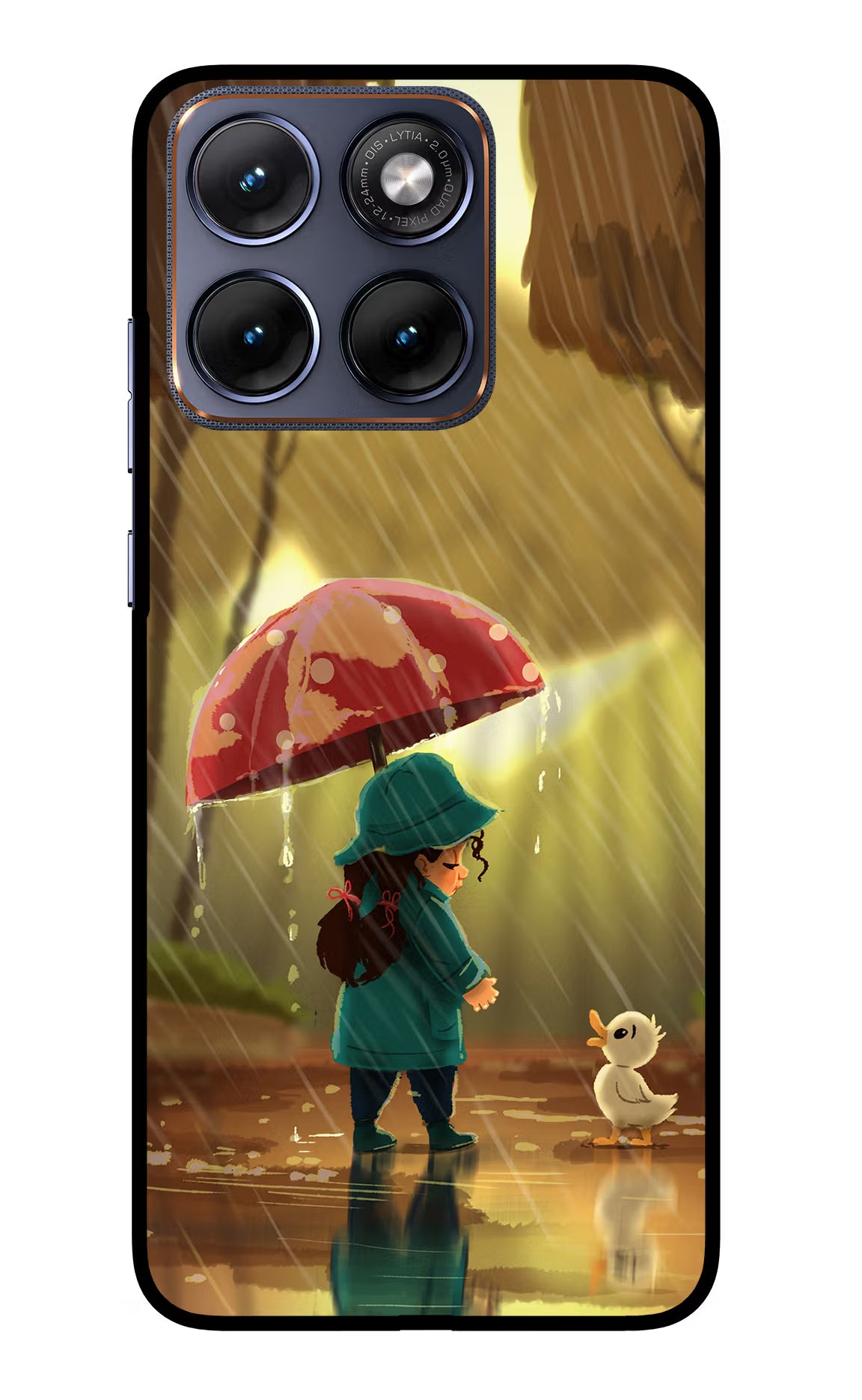 Rainy Day Moto Edge 70 Fusion Glass Case Back Cover by Casekaro