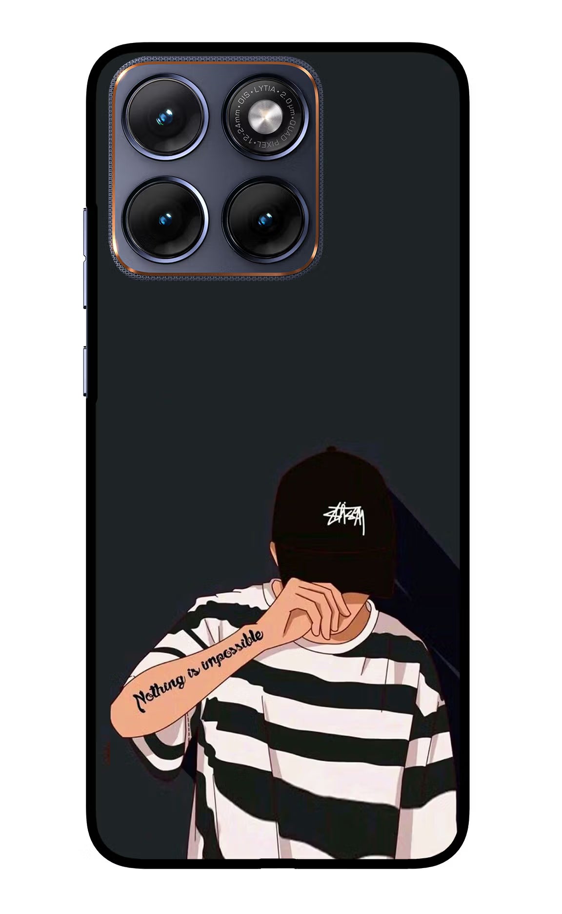 Aesthetic Boy Moto Edge 70 Fusion Glass Case Back Cover by Casekaro