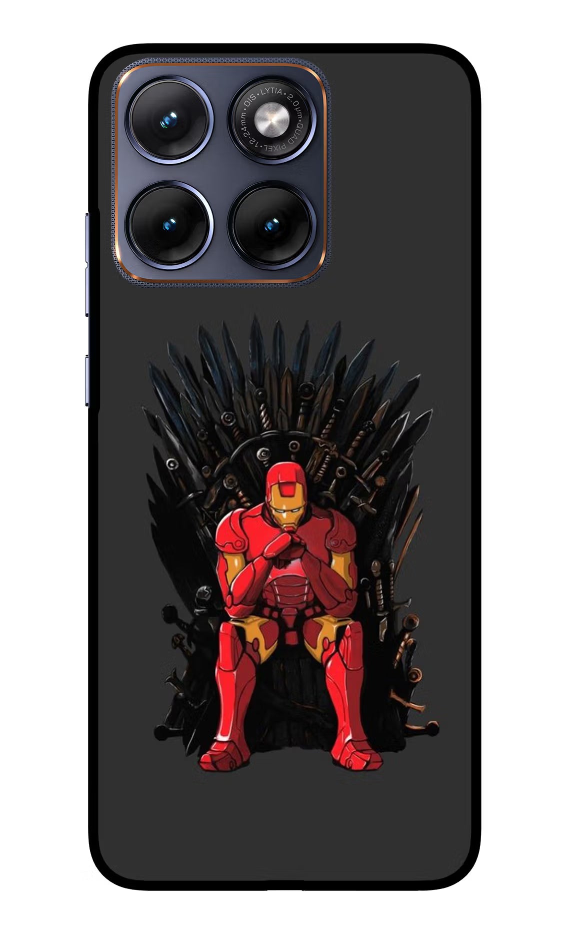 Ironman Throne Moto Edge 70 Fusion Glass Case Back Cover by Casekaro