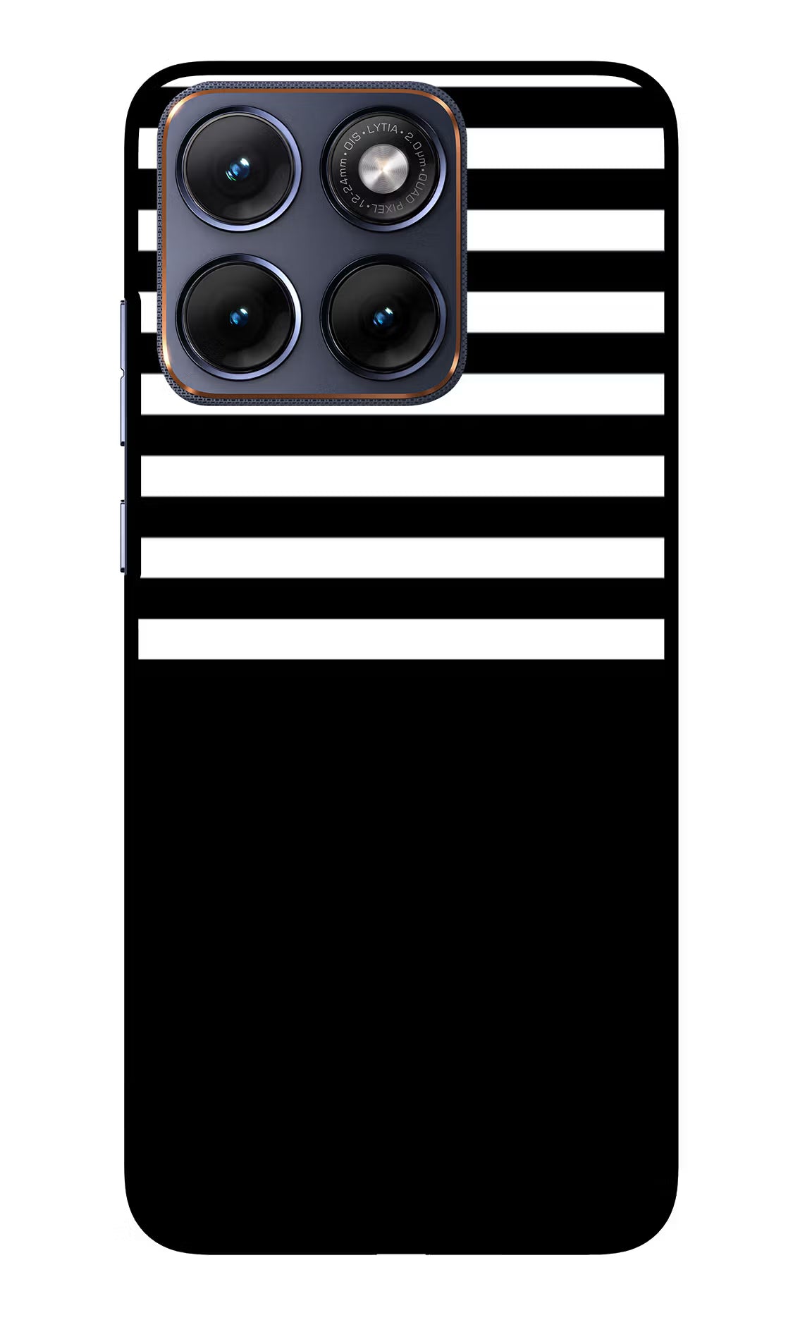 Black and White Print Moto Edge 70 Fusion Glass Case Back Cover by Casekaro