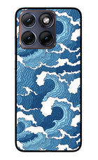 Blue Waves Moto Edge 70 Fusion Glass Case Back Cover by Casekaro