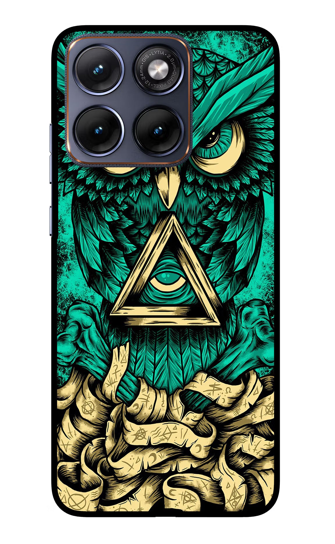 Green Owl Moto Edge 70 Fusion Glass Case Back Cover by Casekaro