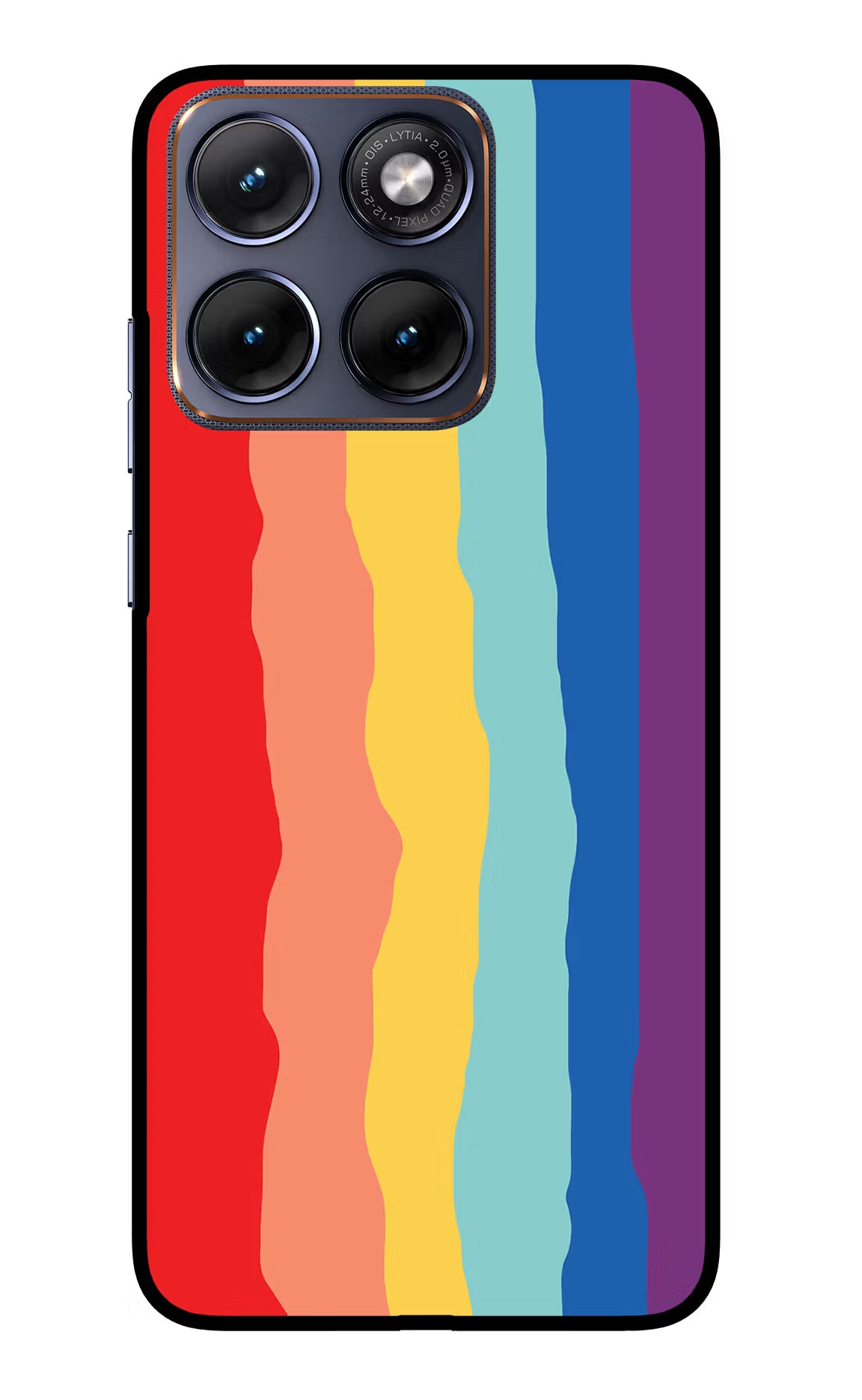 Rainbow Moto Edge 70 Fusion Glass Case Back Cover by Casekaro
