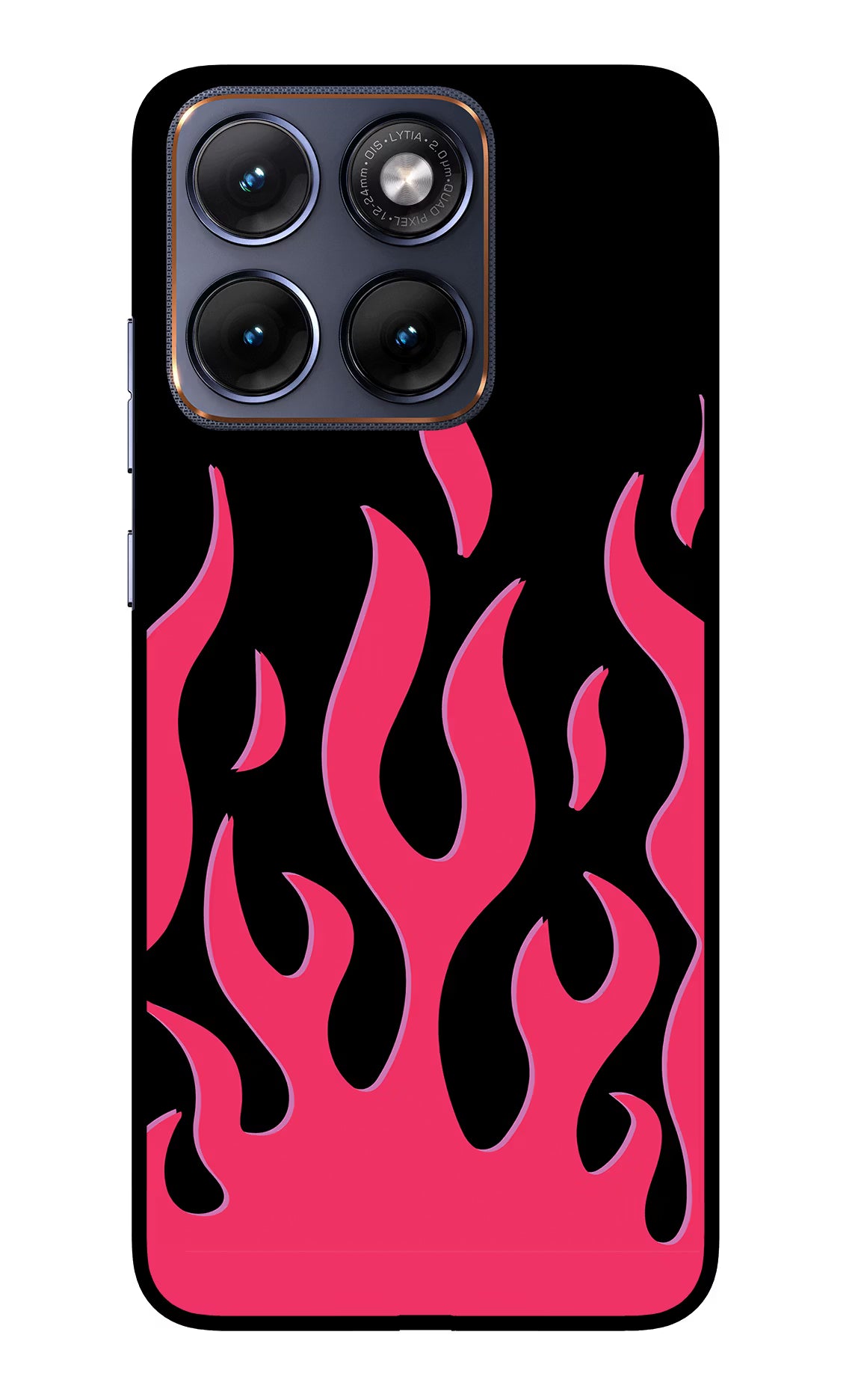Fire Flames Moto Edge 70 Fusion Glass Case Back Cover by Casekaro