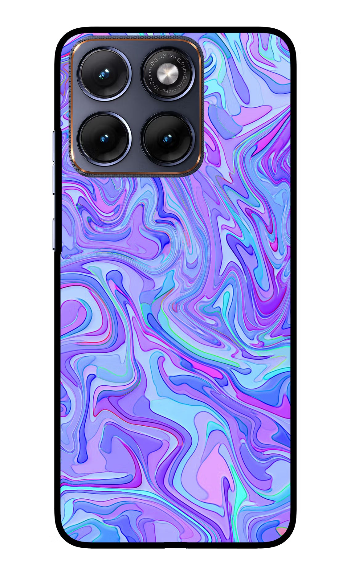Glitter Moto Edge 70 Fusion Glass Case Back Cover by Casekaro