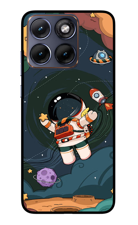 Cartoon Astronaut Moto Edge 70 Fusion Glass Case