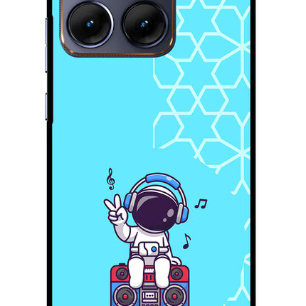 Cute Astronaut Chilling Moto Edge 70 Fusion Glass Case