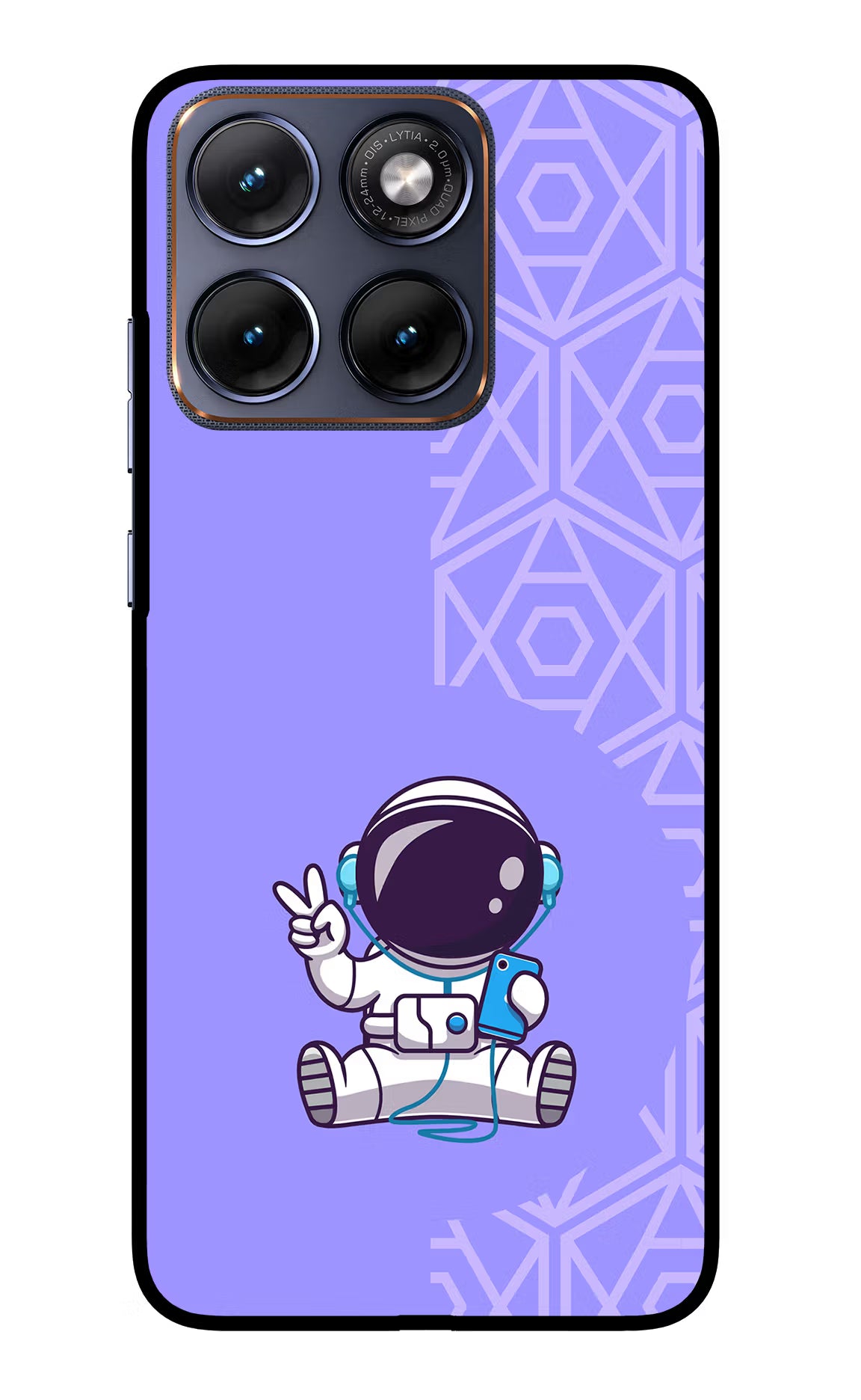 Cute Astronaut Chilling Moto Edge 70 Fusion Glass Case Back Cover by Casekaro