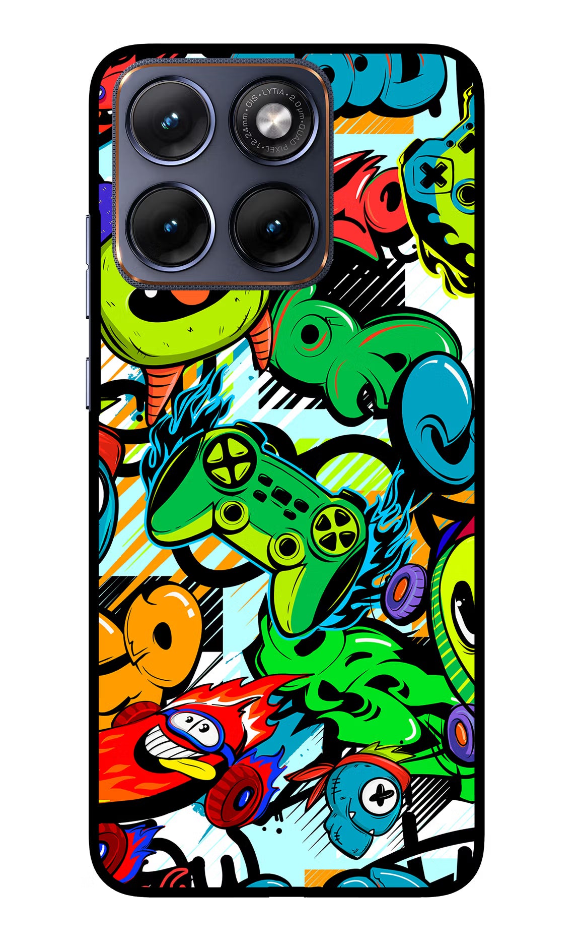 Game Doodle Moto Edge 70 Fusion Glass Case Back Cover by Casekaro