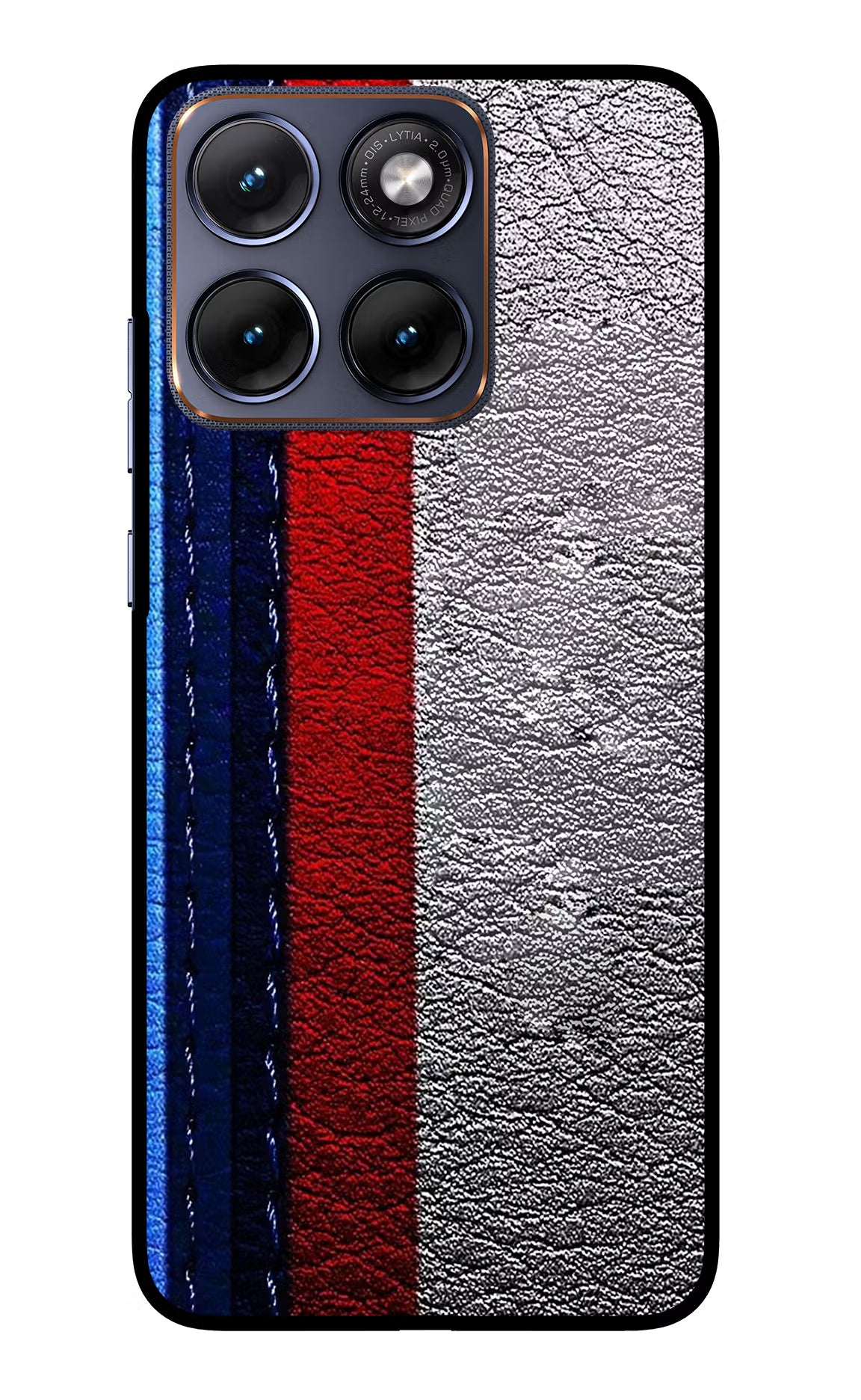 BMW Stripes Moto Edge 70 Fusion Glass Case