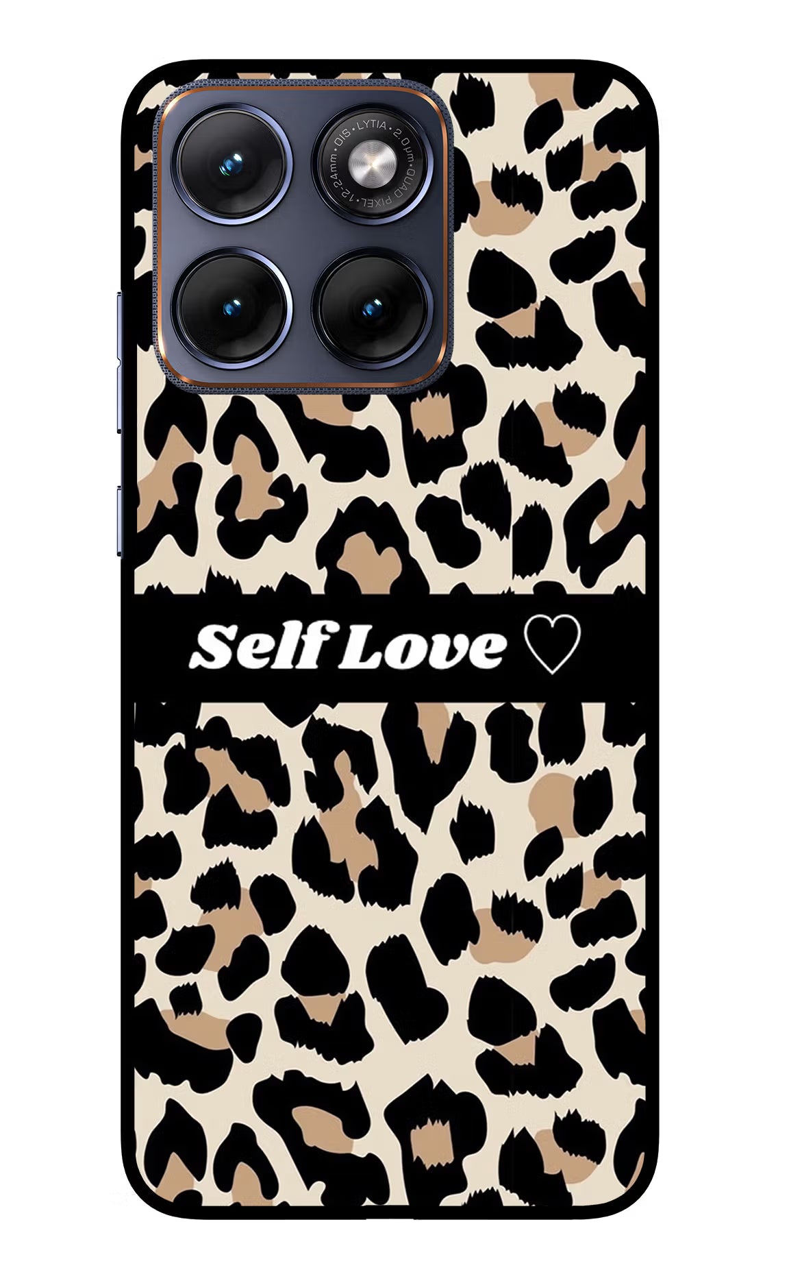 Leopard Print Self Love Moto Edge 70 Fusion Glass Case