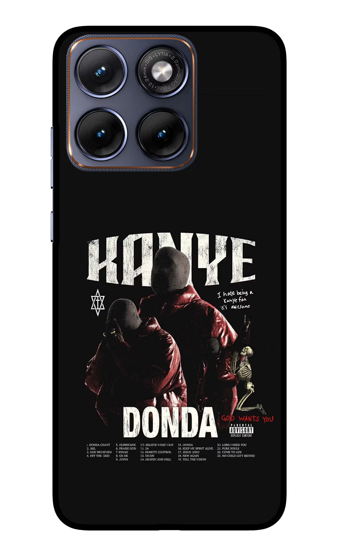 Donda Kanye West Moto Edge 70 Fusion Glass Case Back Cover by Casekaro