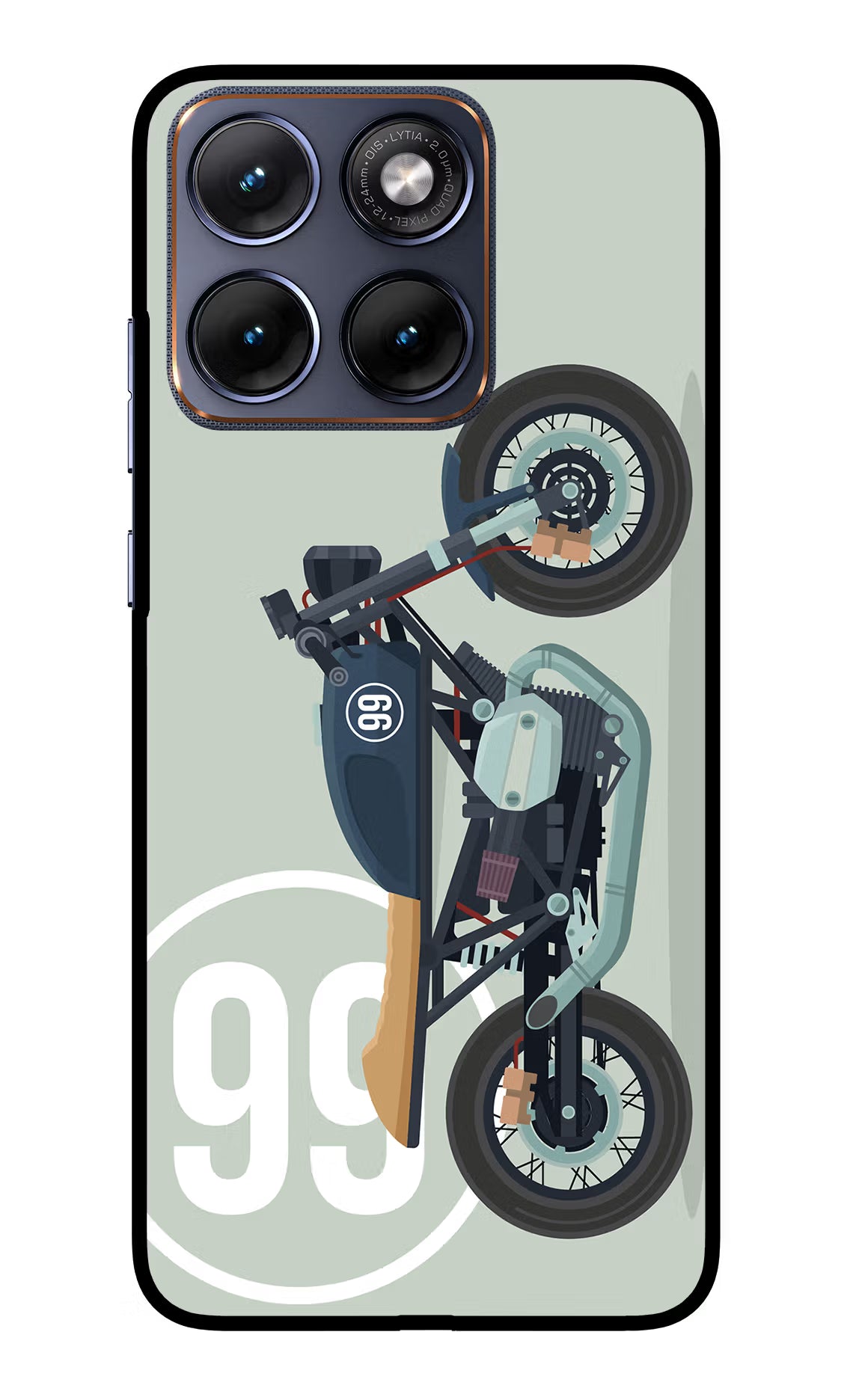 Classic Cafe Racer 99 Moto Edge 70 Fusion Glass Case Back Cover by Casekaro