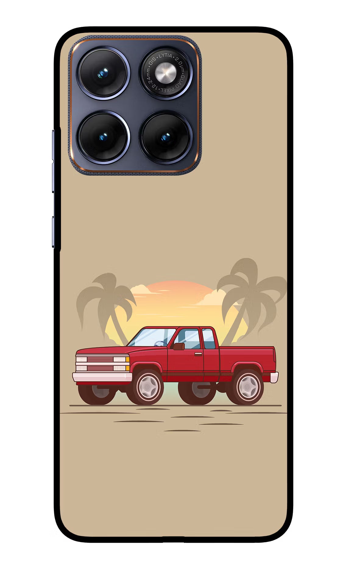 Desert Classic Drive Moto Edge 70 Fusion Glass Case Back Cover by Casekaro