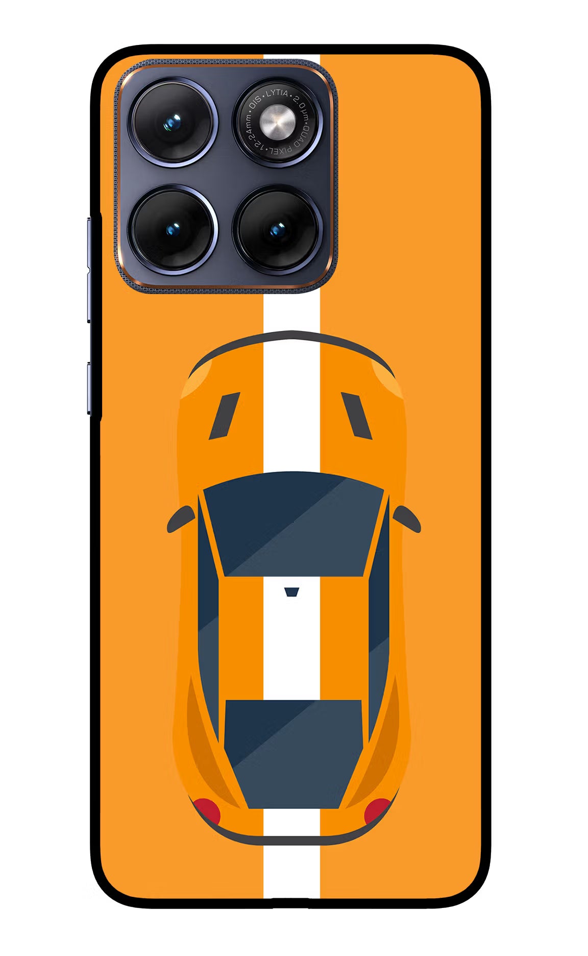 Highway Pursuit Moto Edge 70 Fusion Glass Case Back Cover by Casekaro