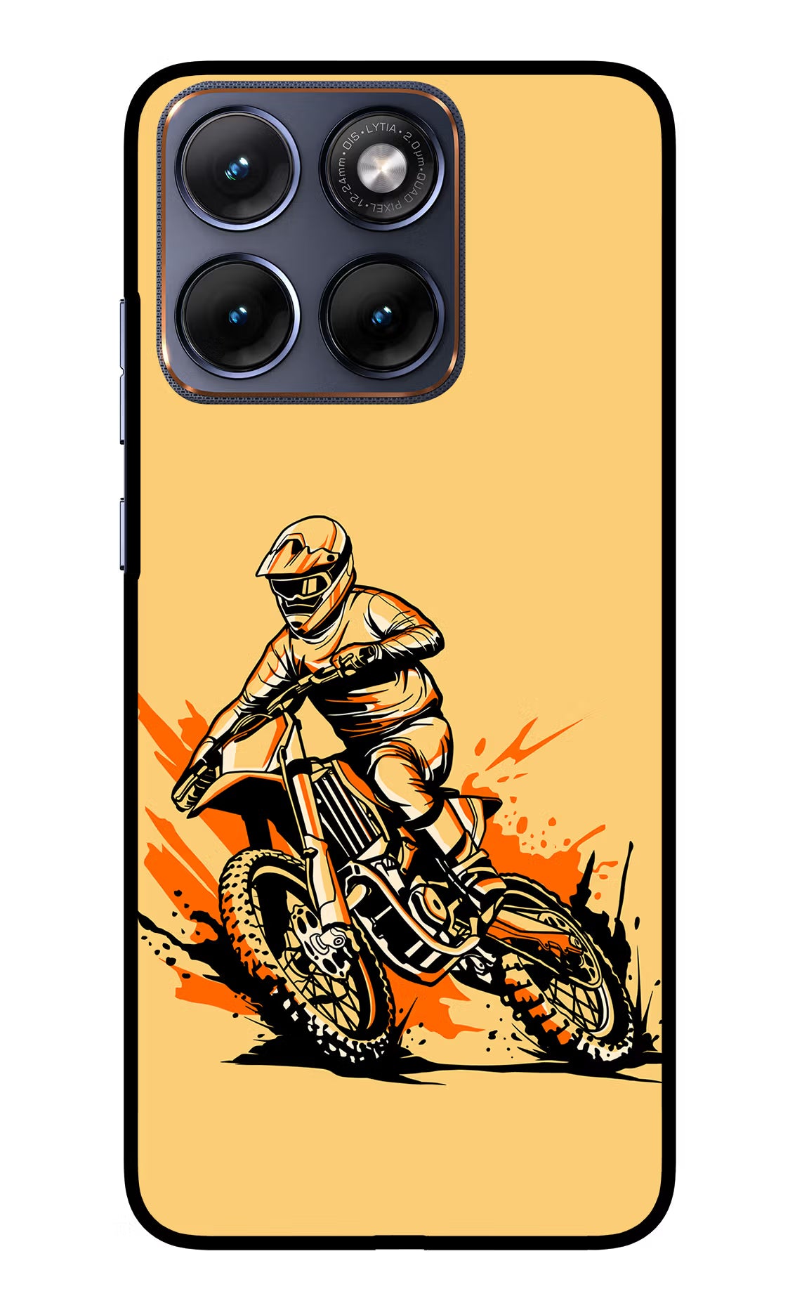 Off-Road Fury Moto Edge 70 Fusion Glass Case Back Cover by Casekaro