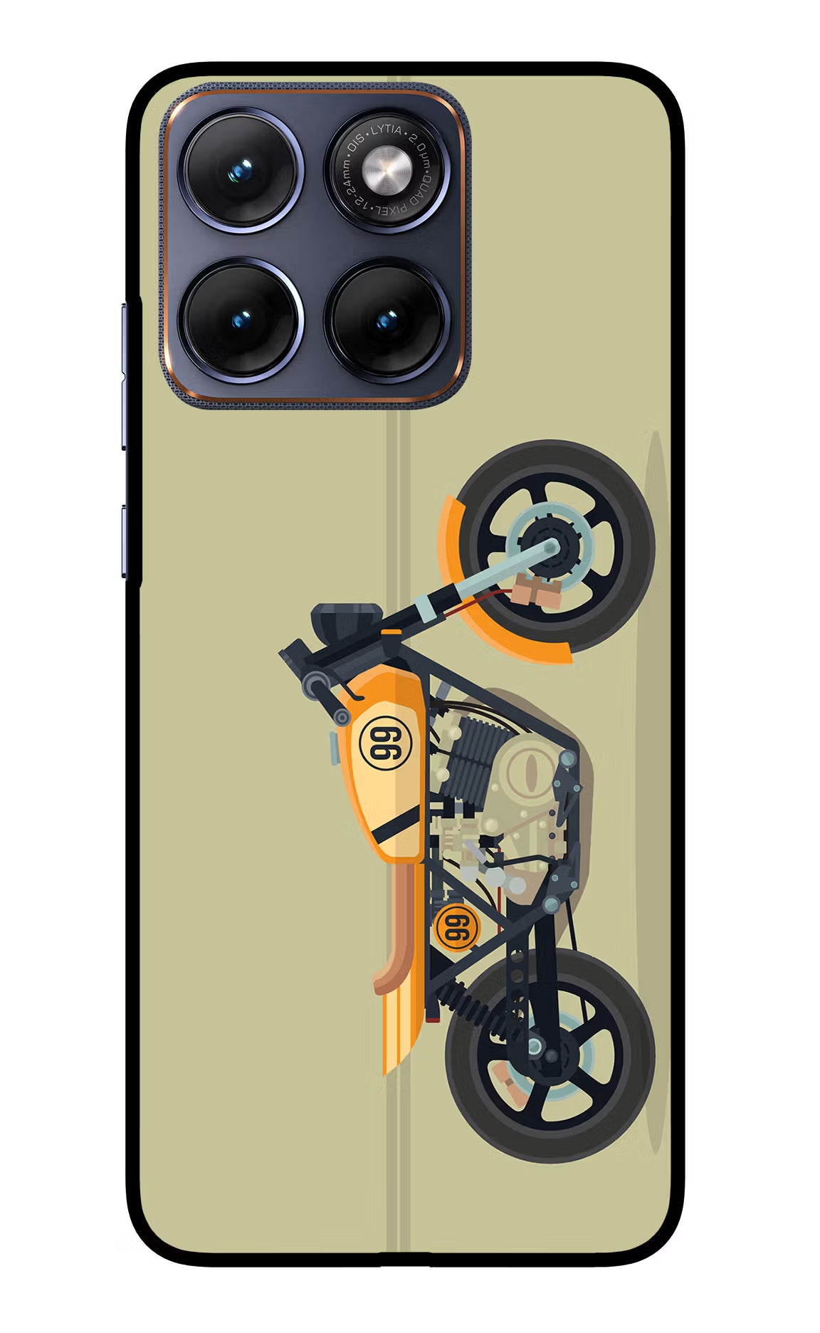 Vertical Speedster Moto Edge 70 Fusion Glass Case Back Cover by Casekaro