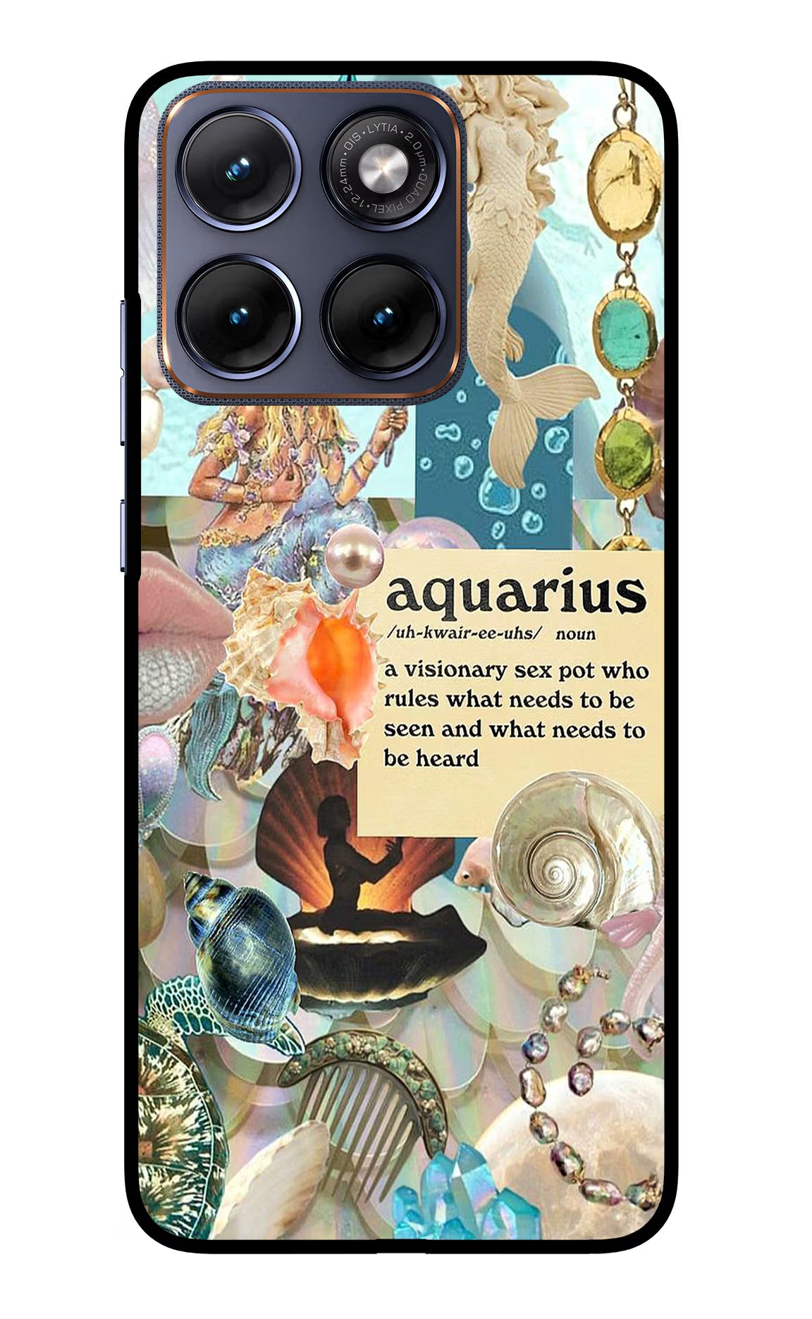 Aquarius Zodiac Moto Edge 70 Fusion Glass Case Back Cover by Casekaro