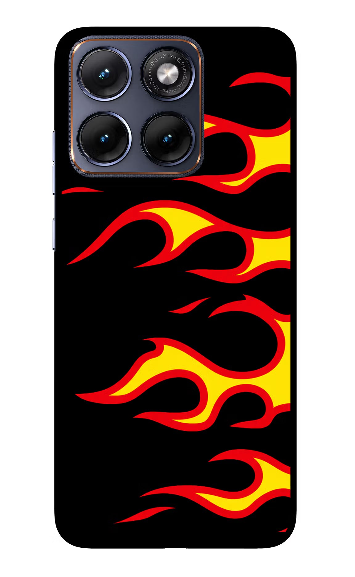 Side Sweep Flames Moto Edge 70 Fusion Glass Case