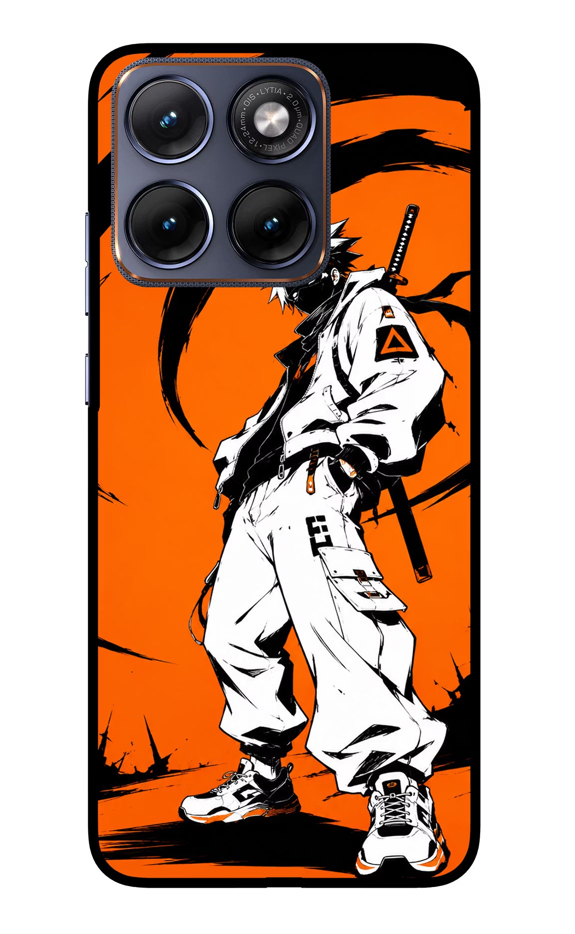 Street Samurai  Moto Edge 70 Fusion Glass Case Back Cover by Casekaro