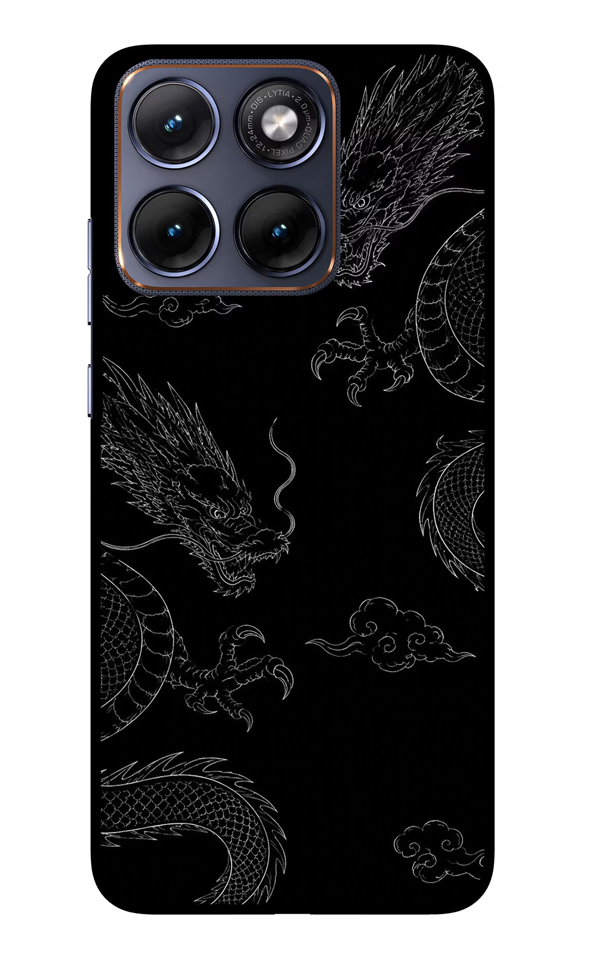 Twin Dragons Moto Edge 70 Fusion Glass Case Back Cover by Casekaro