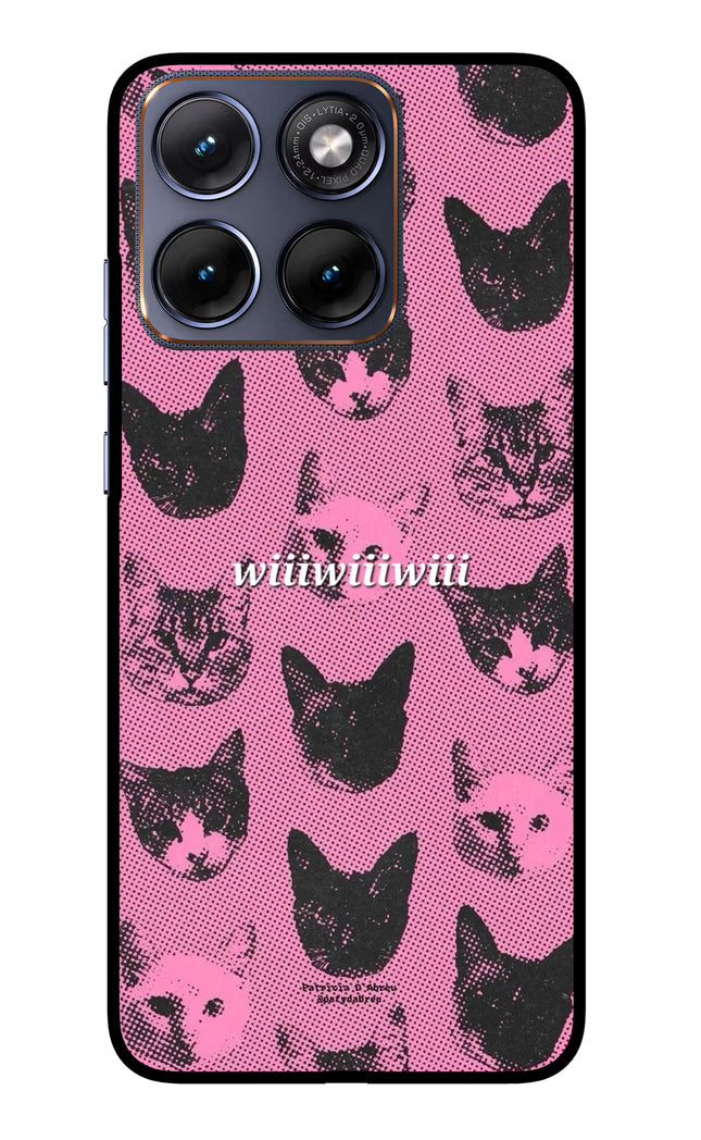 Pink Cats Moto Edge 70 Fusion Glass Case