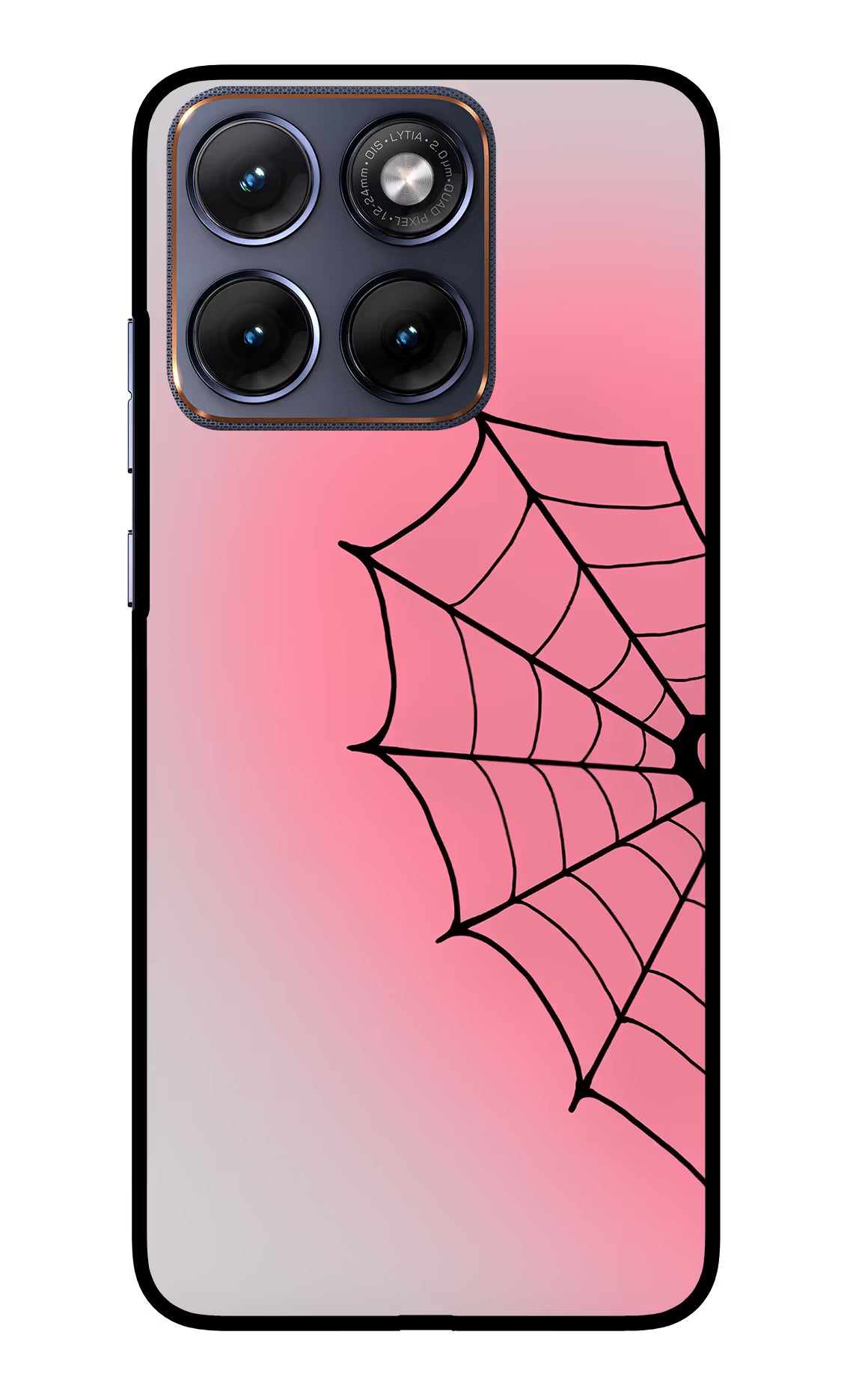 Pink Web Moto Edge 70 Fusion Glass Case