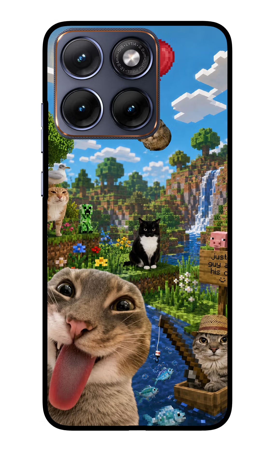 Minecraft Cat Chaos Moto Edge 70 Fusion Glass Case