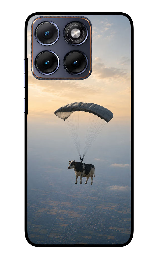 Skydiving Cow Moto Edge 70 Fusion Glass Case