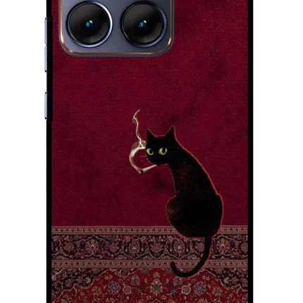 Midnight Cat Moto Edge 70 Fusion Glass Case