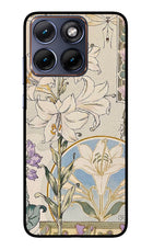 White Lily Moto Edge 70 Fusion Glass Case Back Cover by Casekaro