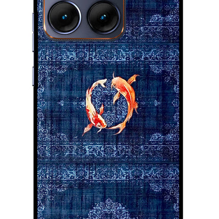 Koi Blue Moto Edge 70 Fusion Glass Case