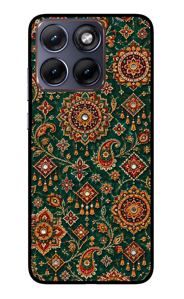Green Pataka Moto Edge 70 Fusion Glass Case Back Cover by Casekaro