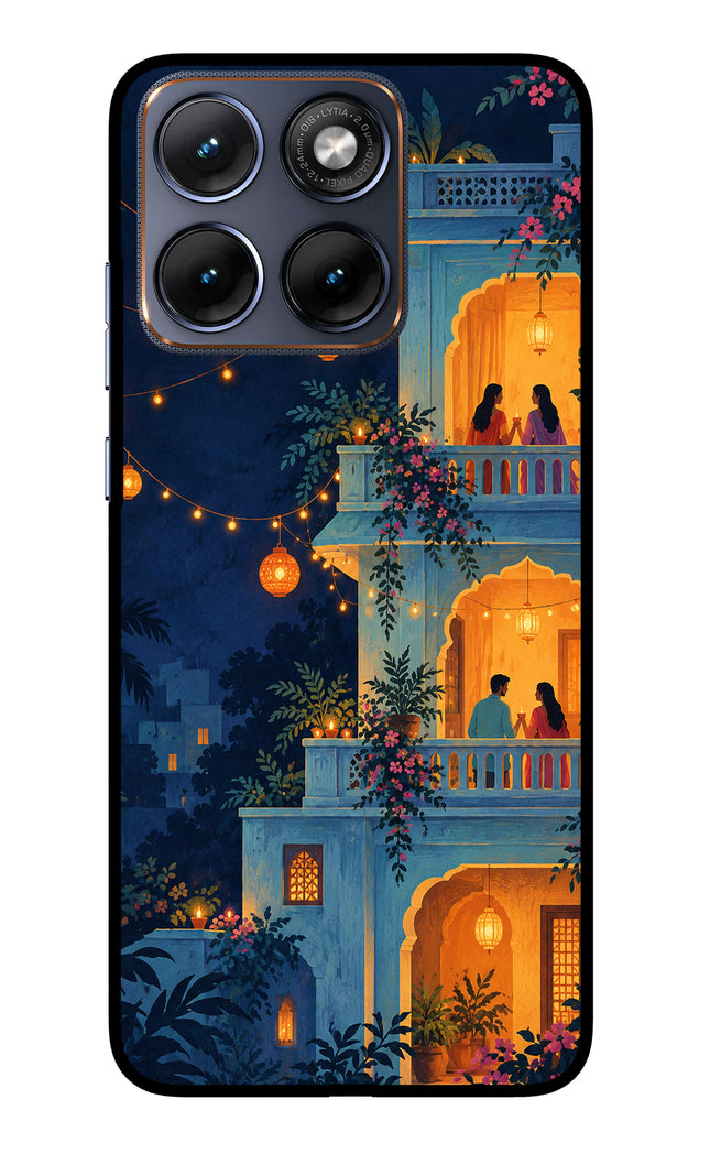 Balcony Glow Moto Edge 70 Fusion Glass Case Back Cover by Casekaro
