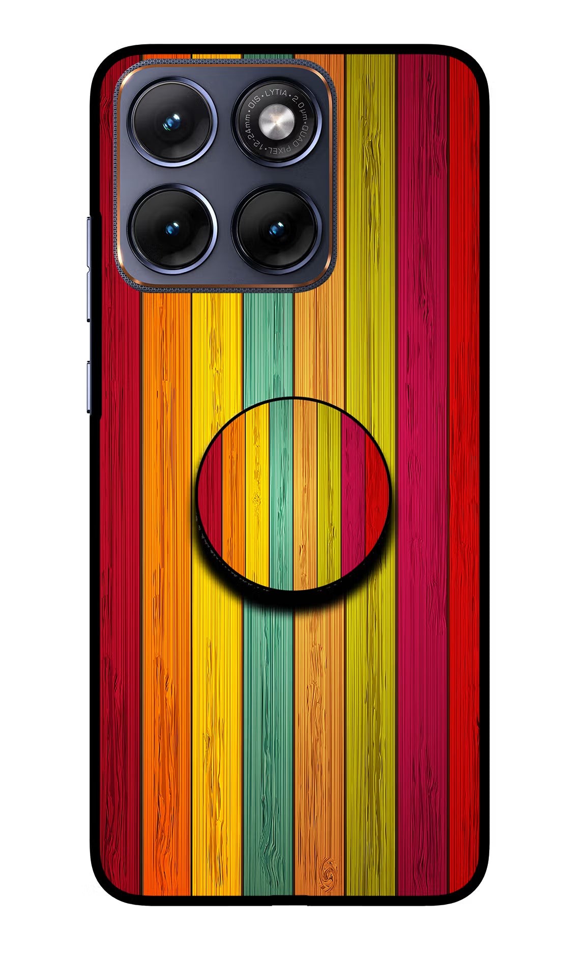 Multicolor Wooden Moto Edge 70 Fusion Pop Case by Casekaro