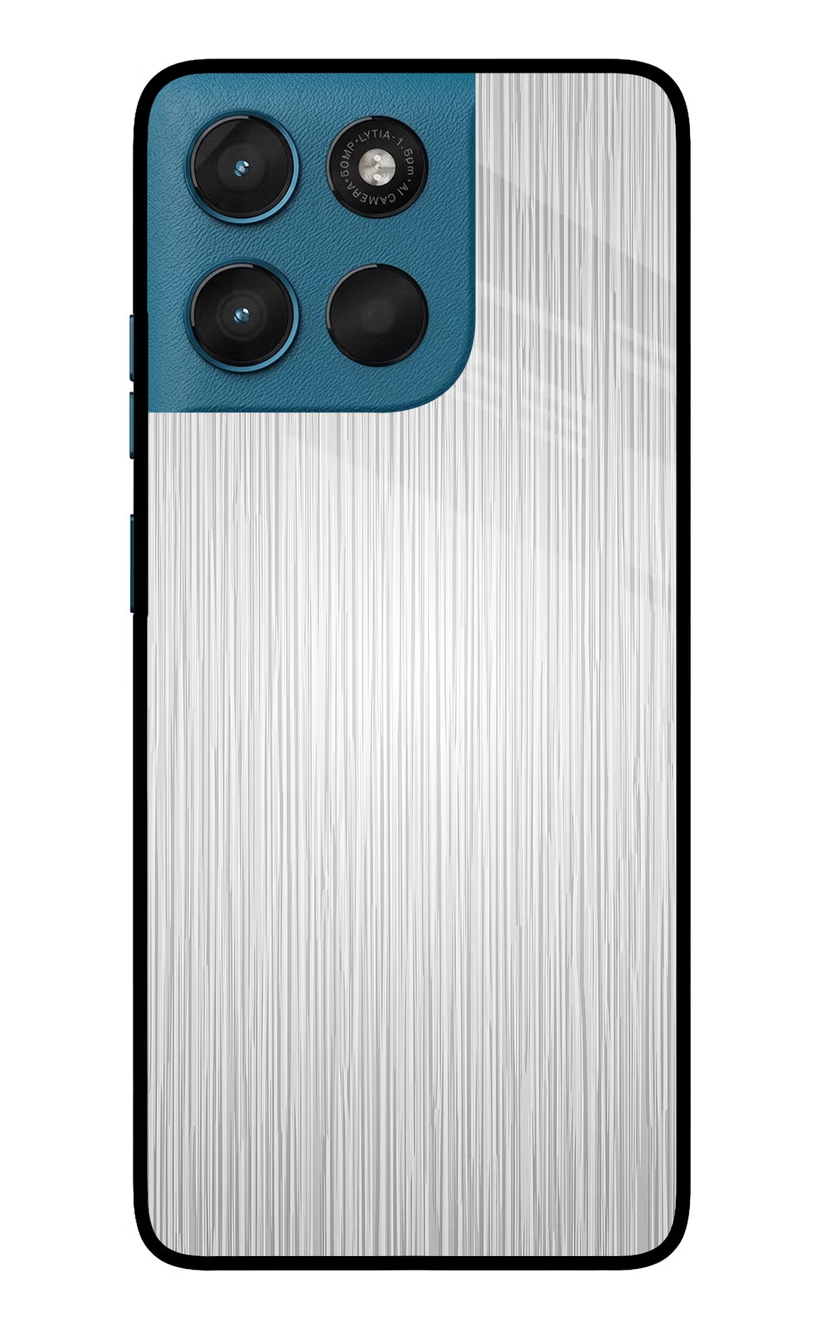 Wooden Grey Texture Moto G57 Power 5G Glass Case Back Cover by Casekaro