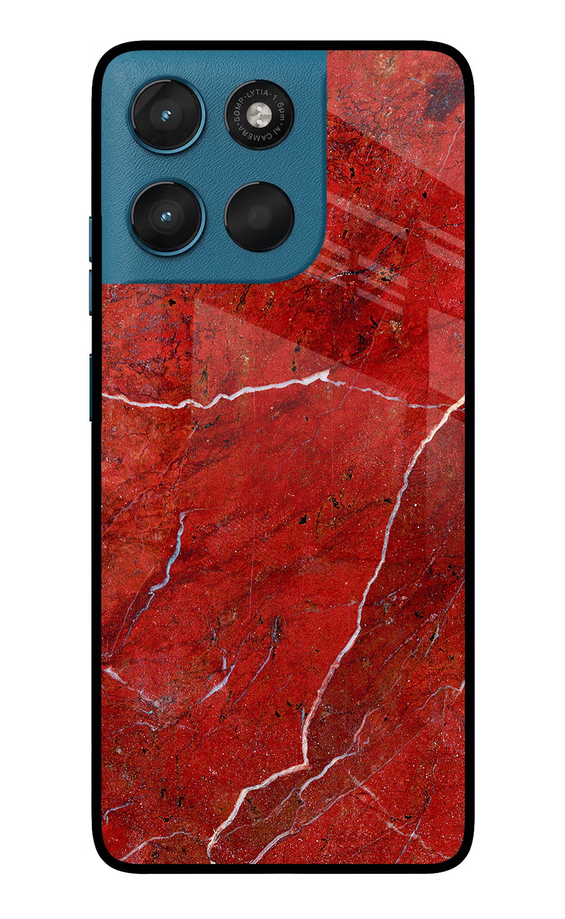Red Marble Design Moto G57 Power 5G Glass Case