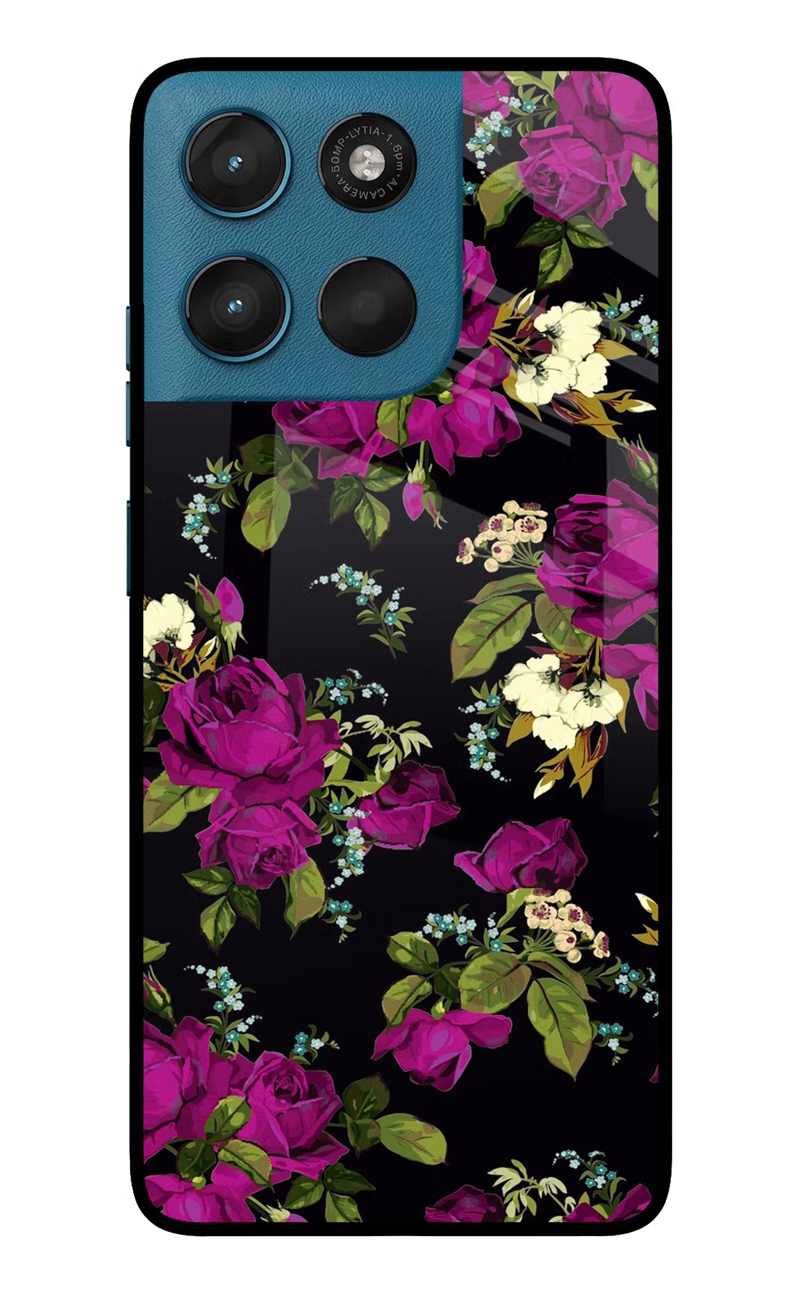 Flowers Moto G57 Power 5G Glass Case Back Cover by Casekaro