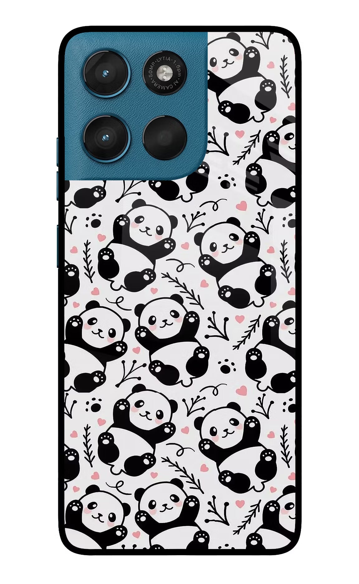 Cute Panda Moto G57 Power 5G Glass Case Back Cover by Casekaro
