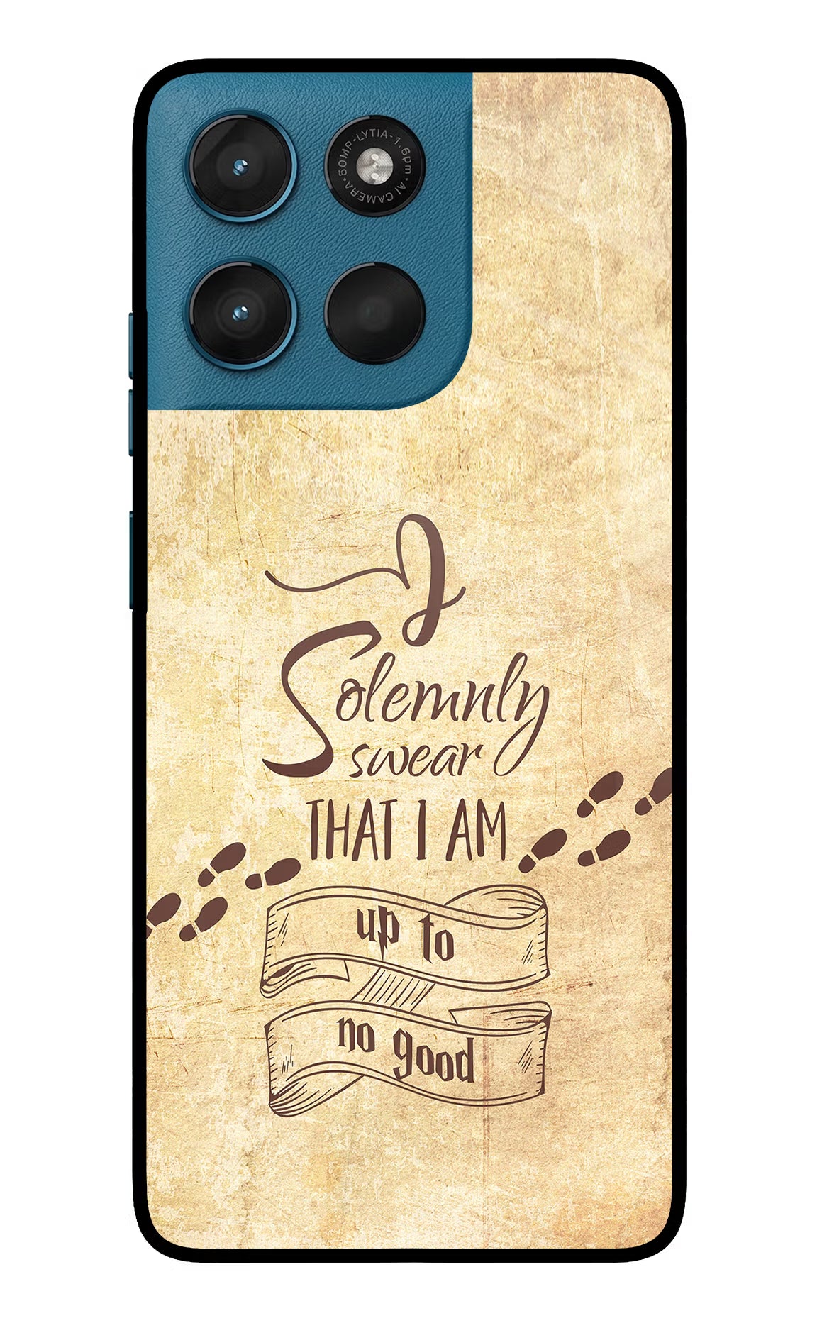 I Solemnly swear that i up to no good Moto G57 Power 5G Glass Case Back Cover by Casekaro