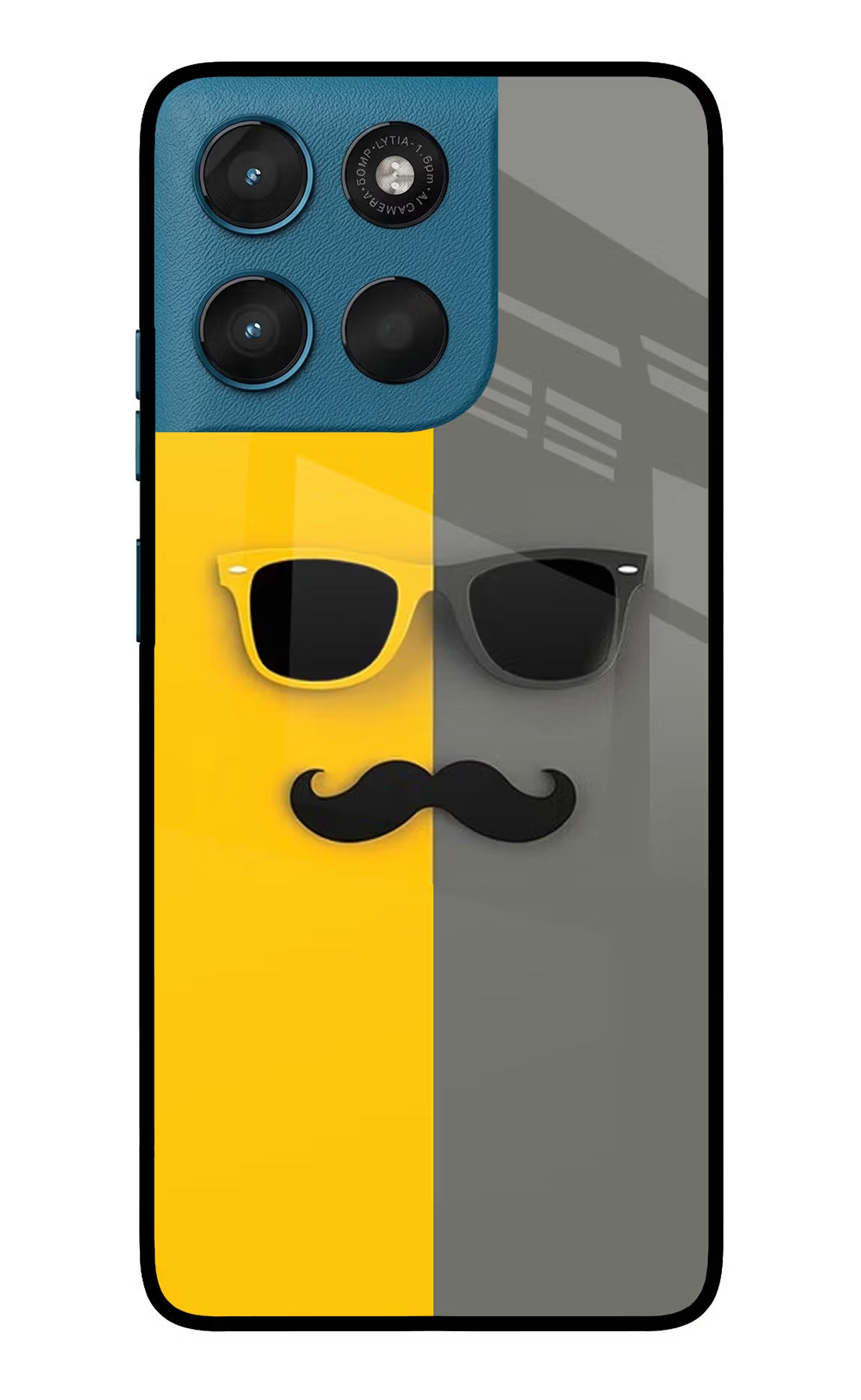 Sunglasses with Mustache Moto G57 Power 5G Glass Case