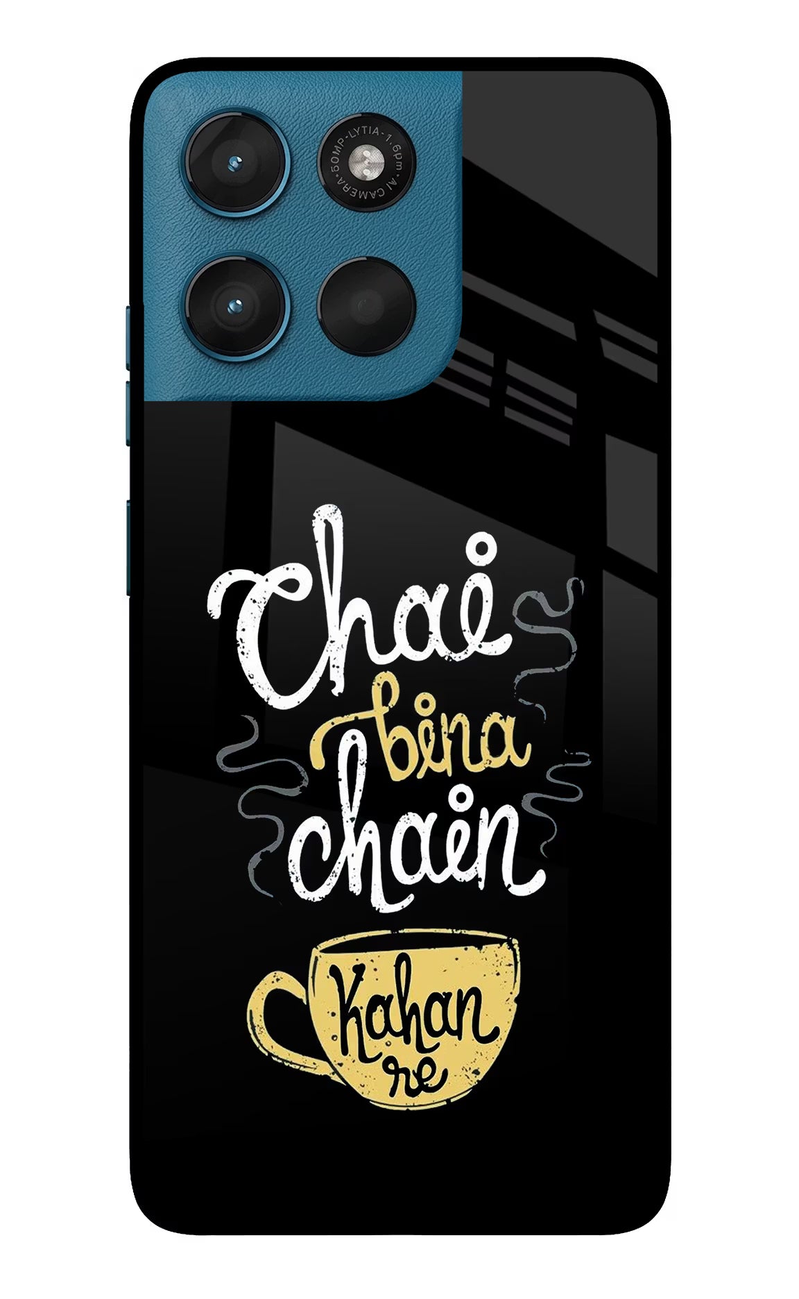 Chai Bina Chain Kaha Re Moto G57 Power 5G Glass Case Back Cover by Casekaro