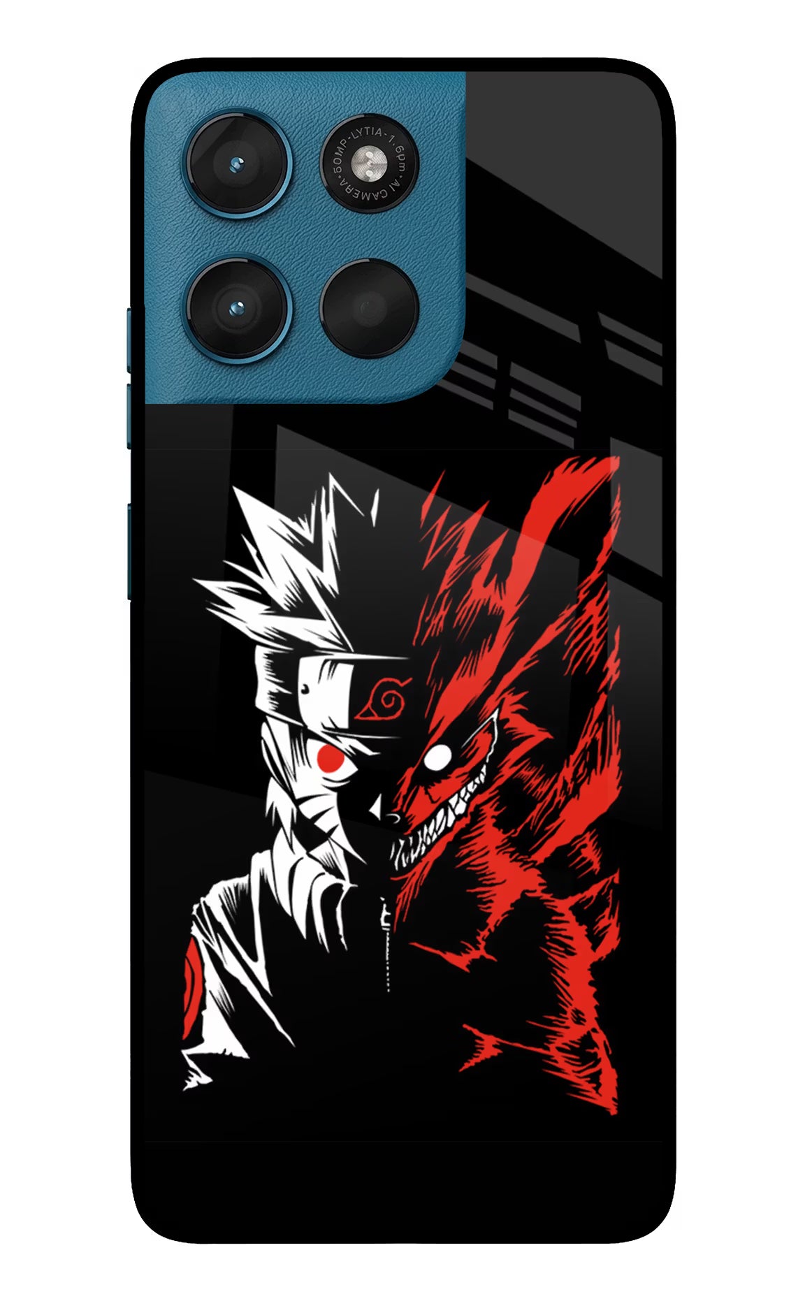 Naruto Two Face Moto G57 Power 5G Glass Case Back Cover by Casekaro