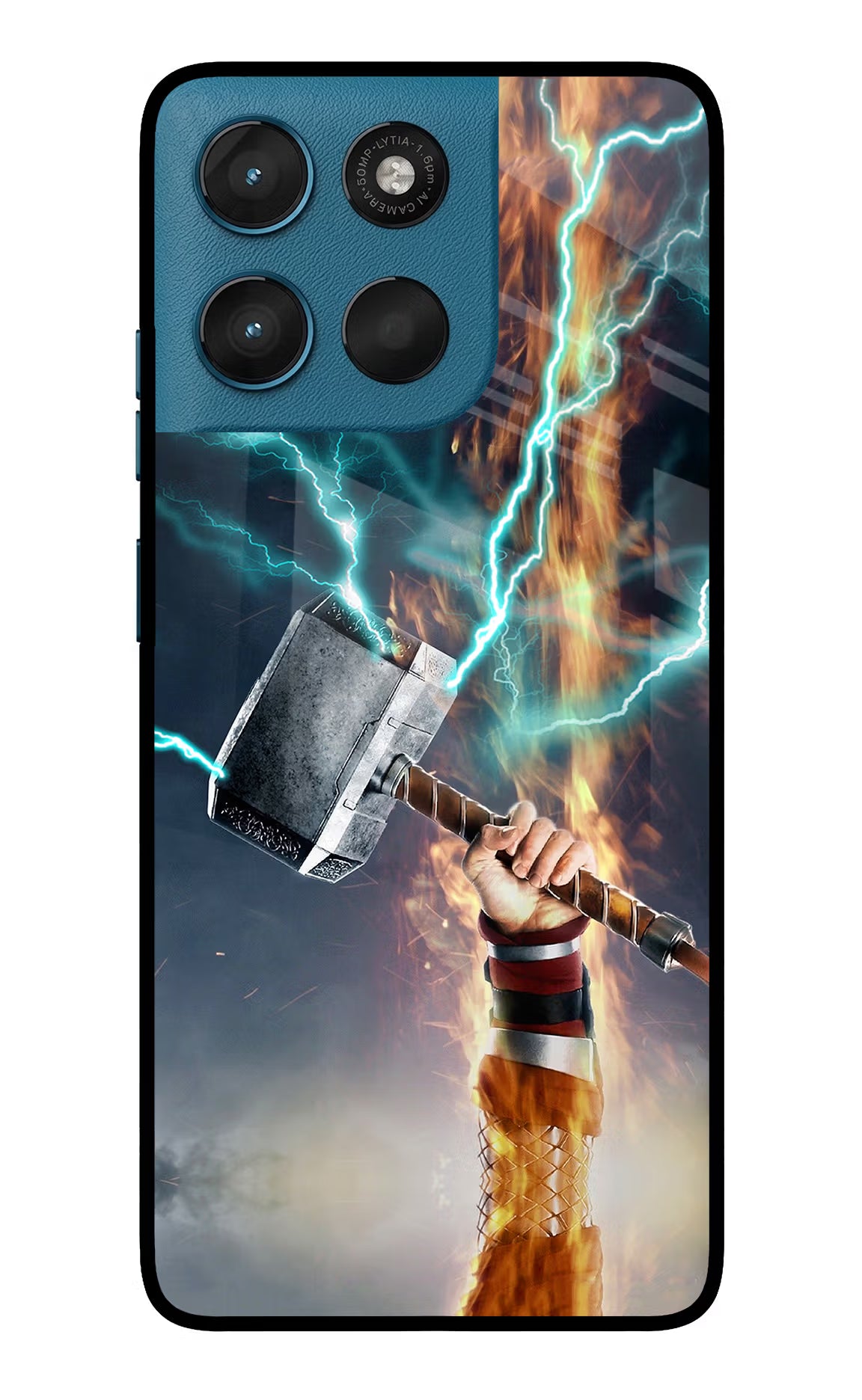Thor Hammer Mjolnir Moto G57 Power 5G Glass Case Back Cover by Casekaro