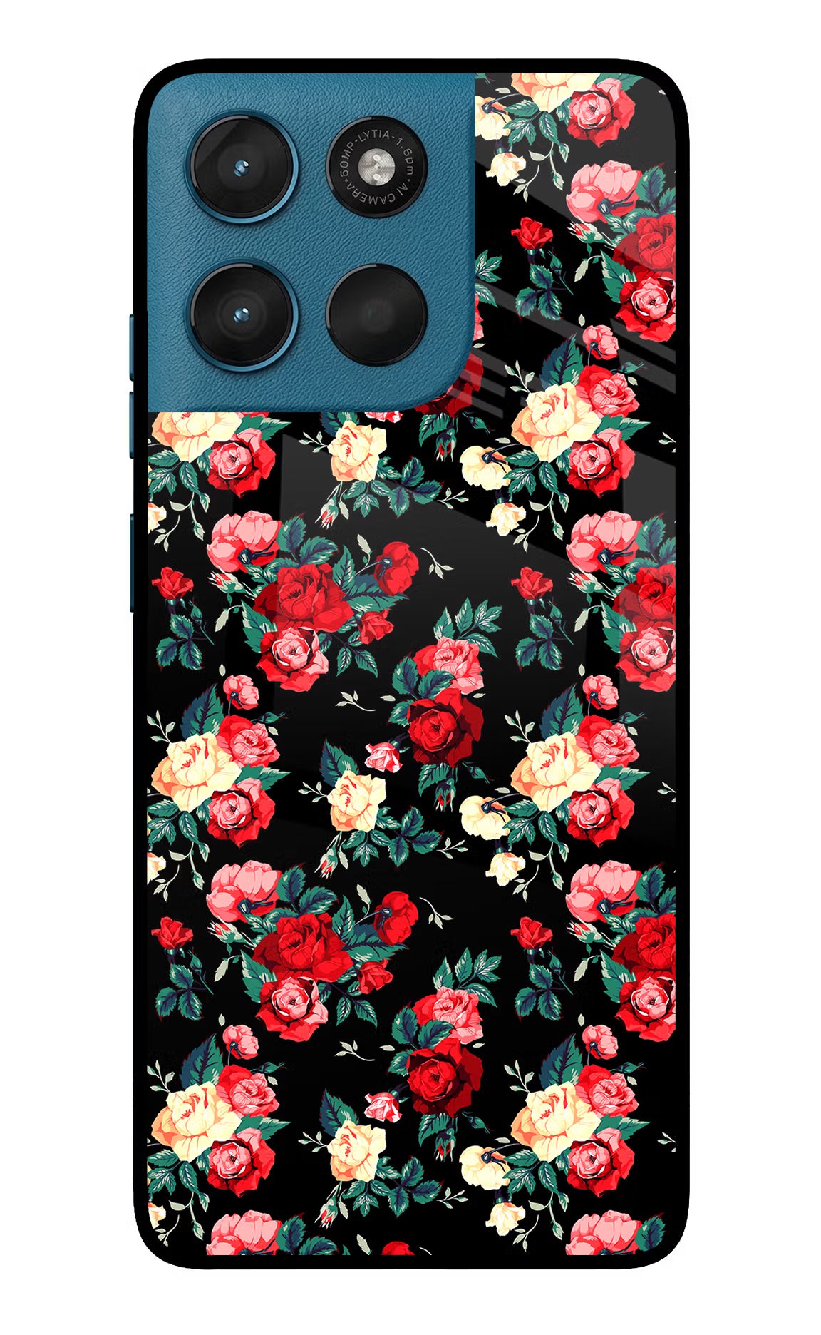 Rose Pattern Moto G57 Power 5G Glass Case