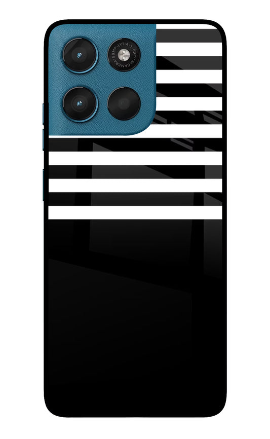 Black and White Print Moto G57 Power 5G Glass Case