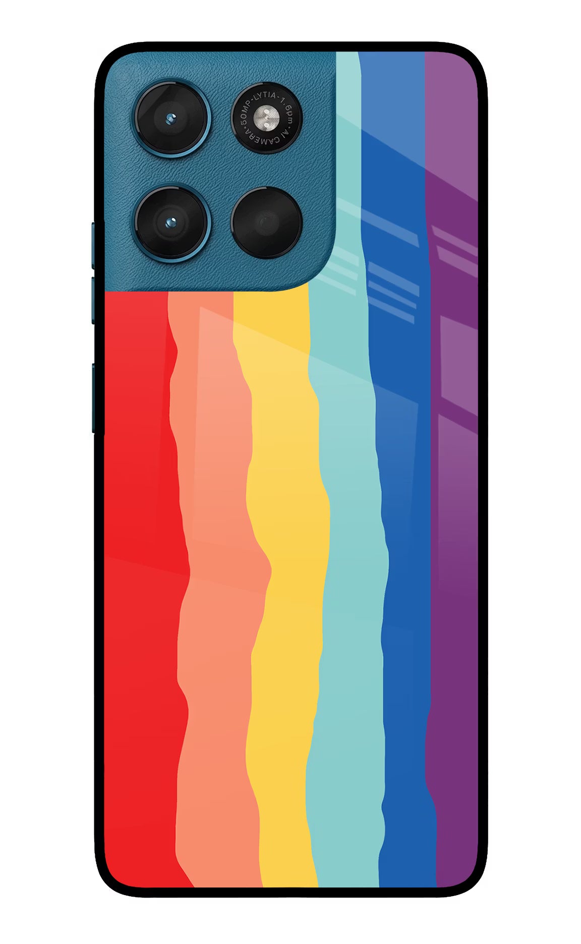 Rainbow Moto G57 Power 5G Glass Case Back Cover by Casekaro