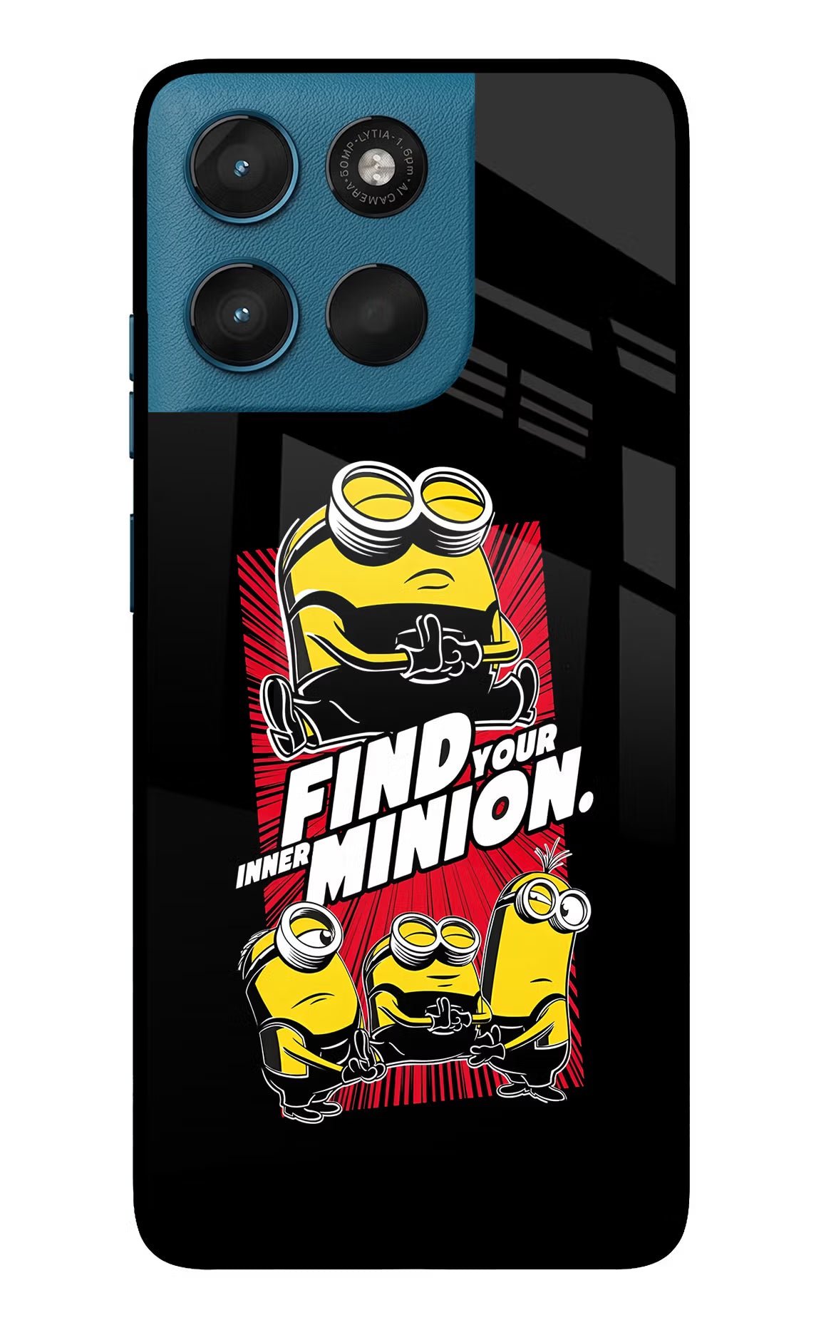 Find your inner Minion Moto G57 Power 5G Glass Case Back Cover by Casekaro